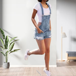 Pantalones Cortos de Mezclilla con Tirantes en 3 Colores para Mujer - Product Image 3