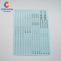 Autocollants universels de marquage noir ultra-minces en papier pour modèles réduits, feuille complète, plus de 300 unités, pour avertissements techniques Mecha