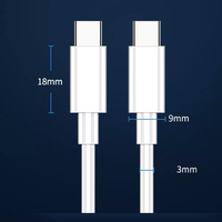 Obral besar kabel pengisian daya Cepat Pd 60W pengisi daya Tipe C ke Tipe C untuk Laptop kabel Data timbal pengisian cepat