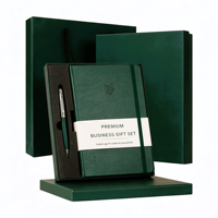 Articles cadeaux de luxe promotionnels en gros, carnet en cuir, journal personnalisé, agenda de bureau, ensemble cadeau d'entreprise avec stylo