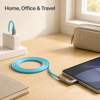 Câble de charge et de données USB-C 2-en-1 240W, charge rapide PD jusqu'à 480 Mbps pour iPhone et appareils Android, 1,2 m