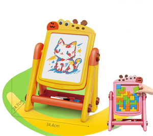 Neues 2-in-1 Zeichenbrett Kinder-Bauklötze Puzzle-Spielzeug Puzzle-Zeichenbrett Kinderspielzeug für Kinder - Product Image 1