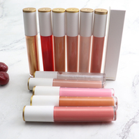 Brillant à lèvres transparent de haute qualité pour conteneur de tube de brillant à lèvres de marque privée avec dessus en or