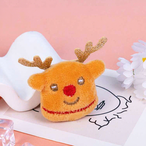 Hot Sale Christmas Reindeer Glitter Keychain Cartoon Plush <b>Toys</b> 4inch <b>Stuffed</b> Animal <b>Toys</b> Claw Machine <b>Toys</b> for Kids Party Bag - Product Image 1