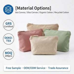 Custom Print Logo Cotton Makeup <strong>Bags</strong> Reusable Canvas Cosmetic Pouch Portable Pencil <strong>Bag</strong> with Zipper Make up Brush <strong>Bag</strong> - Product Image 5
