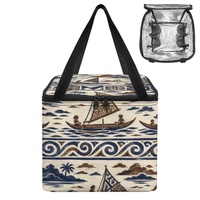 Sac à lunch isotherme portable avec motif canoë océanique et doublure en feuille métallique épaisse
