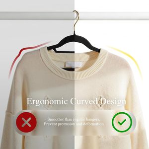 Cintres en velours noir antidérapants, durables, fins, gain de place, cintres en feutre avec rotation à 360° dorée ° Crochet pivotant pour manteaux - Product Image 4