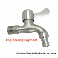 Robinet de machine à laver en alliage de zinc avec noyau de valve en céramique, fil magnétique, ouverture rapide 1/2, 4 points, pour mur de balcon