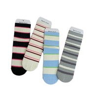 Chaussettes pour femmes à jambe droite, longueur cheville, rayées été et printemps, légères et fraîches, style fin en coton