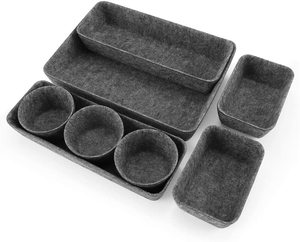 Juego de contenedores Organizadores de oficina multifuncionales de 8 Uds. Divisores de cajones cuadrados de fieltro para uso alimentario - Product Image 6