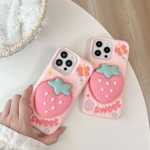 Coque de téléphone portable Olyphone 3D Cartoon Strawberry Silicone antichoc 360 Protection Air Cushion pour 13 Pro Max Ins <span class=keywords><strong>IMOD</strong></span> - Product Image 2