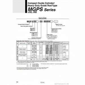 Série MGPS50-100 de vérins de guidage compacts SMC Pneumatics - Product Image 1