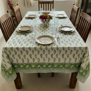 Cotton Green Floral Tablecloth Dining Table Cover Printed Table Linen Kitchen Decor Washable Table Cover - Product Image 1