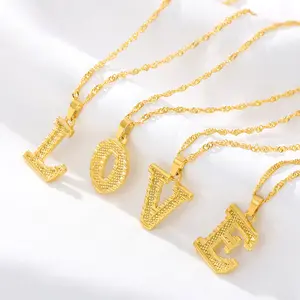 Collier Initial pour enfants, Long pendentif en acier inoxydable Cz, ensemble de bijoux, de rallonge, colliers pour filles