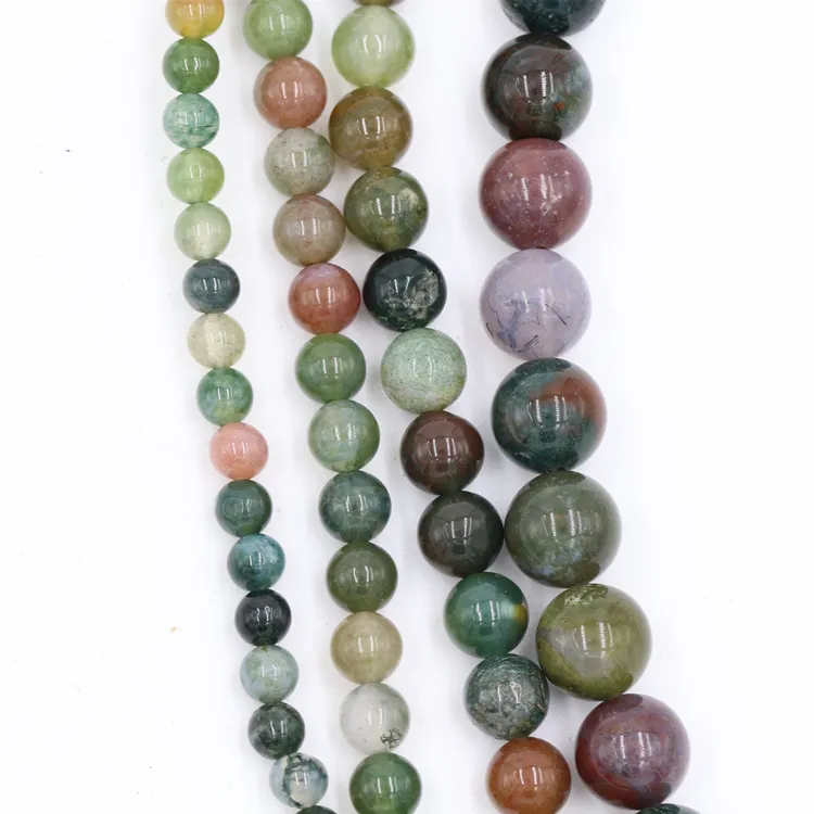 2024 Factory wholesale Indian agate loose beads fashion gemstone round beads for jewelry making