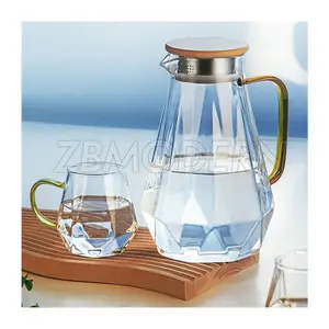 Factory wholesale glass pitcher glass water jug cover with filter Essential photo artifact for INS bloggers