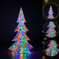 LED Schillernde Weihnachtsbaum-Statue Leuchtende Prismatische Weihnachtsdekoration Glühende Festliche Ornamente für Weihnachtspartys und Zuhause