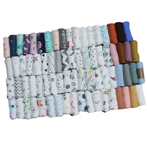 Custom Baby Wrap Biologische Bamboe Katoen Stof Dekens 120Cm Mousseline Inbakeren Deken Set