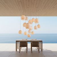 Lustre rond en albâtre Arica Lustre d'escalier avec plusieurs pendentifs pour la maison Villa Hôtel Bureau Salon