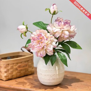 Arreglo floral de peonías artificiales de seda para decoración del hogar, sala de estar, accesorios para bodas - Product Image 5