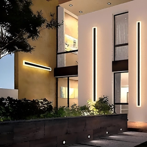 Lampes murales LED modernes d'extérieur étanches à énergie solaire, lumière décorative pour jardin, porte d'entrée, villa, cour - Polycarbonate - Product Image 6