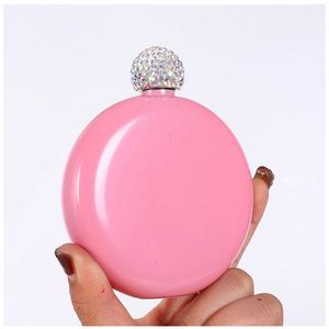 Botella de Alcohol Portátil Mini de Metal de 5oz con Tapa de Diamantes de Imitación, Diseño Moderno, Segura para Contacto con Alimentos, Logotipo Personalizado para Regalos de Fiesta - Product Image 2