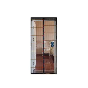 Rideau Anti-mouche pour portes, avec écran magnétique, mains libres, moustiquaire, système d'arrêt pour volets