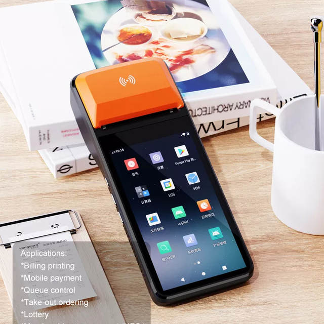 HD 5.0\" Android Portable POS Terminal Handheld with 58mm Thermal Printer and Barcode Scanner in Stock