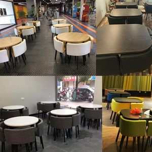 Simple reception table and <b>chair</b> set, round upholstered dining table and <b>chairs</b>, meeting room table and <b>chairs</b>, office leisure - Product Image 4