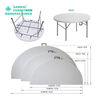 Table ronde pliable en plastique élégante SK-ZDZ-G004 pour banquets et événements - Nouveauté