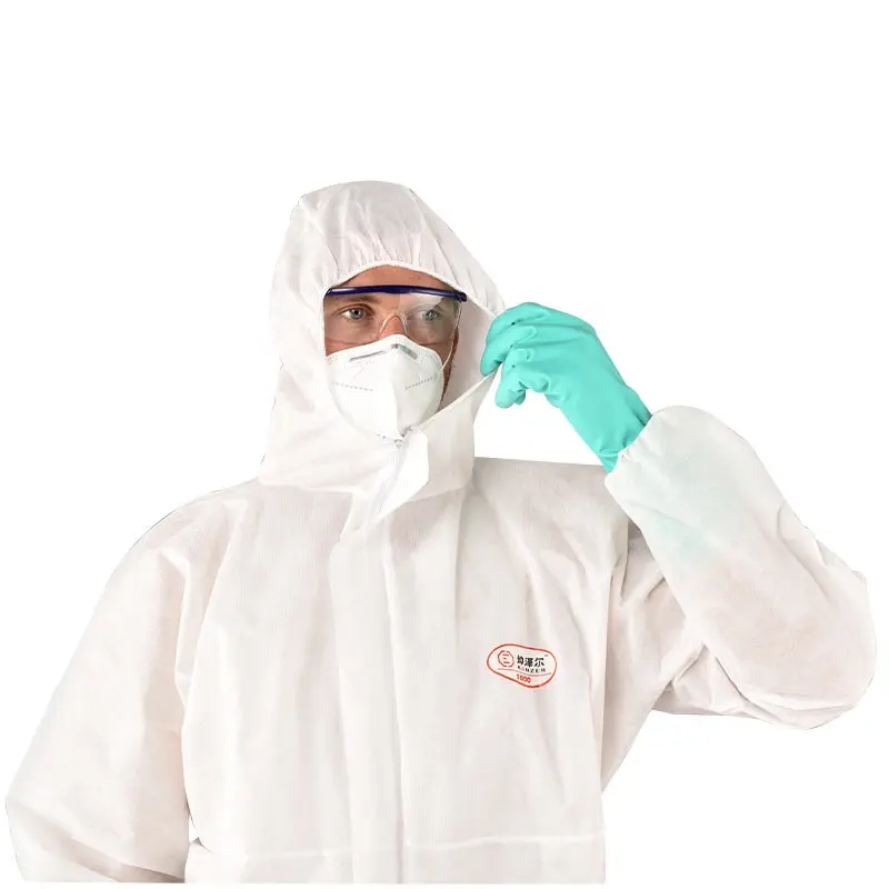 Maler Spray SMS Wasserdichter Hazmat Anzug Lack kleid weiß Typ 5 6 Weiß SMS Einweg-Overall