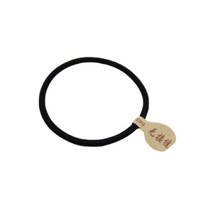 Élastique à cheveux noir sans couture, épaissi, haute élasticité, pour femmes, usage quotidien, tissage en tissu, couleur unie, corde à tête ronde - Product Image 4