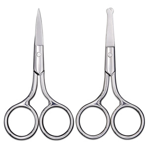 All Stainless Steel Beauty Scissors Round Tip Nose Hair Trimmer Manual Safety Trim Tool For Precision Grooming - Product Image 4