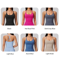 Débardeur de sport sans couture pour femme, col en U, amincissant, séchage rapide, pour la course, l'exercice et le yoga, hauts de sport sans manches