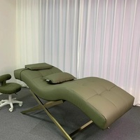 Lit à Cils de Luxe Courbé, Fauteuil de Salon pour Extensions de Cils, Table de Massage pour Cils et Soins de Beauté