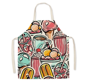 Delantal con estampado Digital de hamburguesa, pizza, donut, para hornear, tienda - Product Image 5