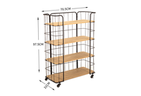 Organisateur de chariot de rangement, dispositif moderne, à 4 niveaux, barre utilitaire roulante, chariot de rangement, avec poignée et roues détachables