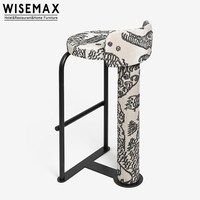 WISEMAX FURNITURE Chaise de bar design moderne pour la maison cadre en acier inoxydable chenille tissu siège éponge tabouret de bar pour café boutique