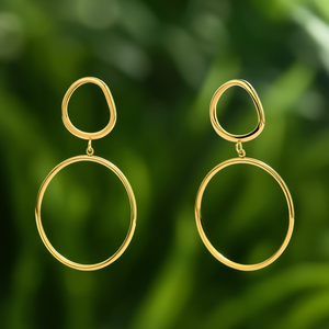 Boucles d'oreilles pendantes tendance en acier inoxydable 316L avec placage or PVD, durables et résistantes - Product Image 3