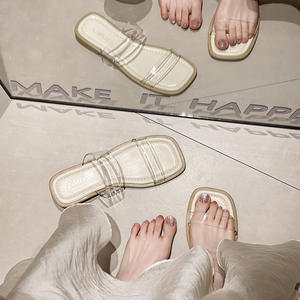 Sandales plates montantes à bride cheville pour femme, à enfiler, pour l'automne, le printemps et l'été, chaussures de plage d'extérieur antidérapantes et amortissantes - Product Image 2