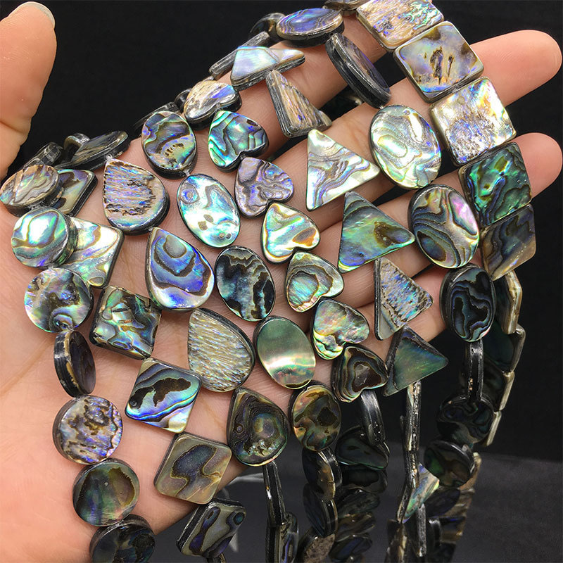 Wholesale Natural Flat Four Leaves Clover Assembled Abalone Shell Bead Strands for DIY Jewelry Making 8mm 10mm 12mm