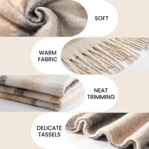 High Quality Women Cozy Winter <b>Scarf</b> Thick Warm Shawl <b>Wrap</b> Stylish Fringe Tassel Design Polyester Anti-Bacterial Windproof for - Product Image 6