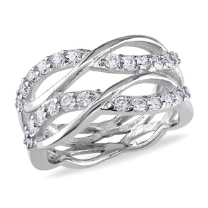 Anelli Eternity F867 in Moissanite, Argento 925, Taglio Brillante Rotondo, Incastonatura a Canale, Gioielli da Fidanzamento per Donne - Product Image 2