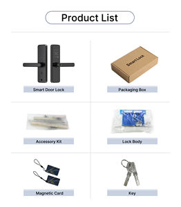 キーレスエントリー付きアルミ合金スマートドアロック、指紋認識、アクセス機能付きアプリ内モニタリング - Product Image 4