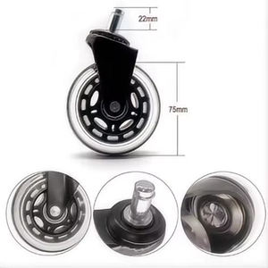 Roues pivotantes silencieuses en PU de 2,5 et 3 pouces, style patins à roulettes, noires transparentes, modernes, réglables, universelles, charge 35 kg - Product Image 6