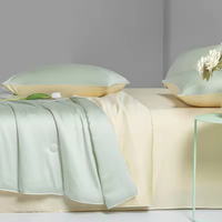 Parure de lit d'été en soie glacée lavée, sensation fraîche, quatre pièces, lavable en machine, pour lit simple et fin