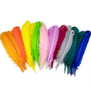 Plumes de dinde blanches lavées de qualité supérieure, colorées, 25-35 cm, <span class=keywords><strong>prix</strong></span> raisonnable, vente en gros, directement de l'usine leader - Product Image 5