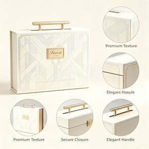 Forest Packing Boîte cadeau en papier <span class=keywords><strong>de</strong></span> luxe personnalisée, type mallette, emballage tiroir avec poignée et <span class=keywords><strong>plaque</strong></span> logo dorée pour bijoux, vente en gros - Product Image 3