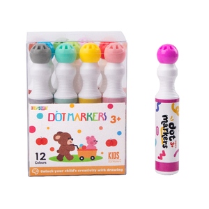 <span class=keywords><strong>Pennarelli</strong></span> Lavabili da 40ml, Confezione da 12 in Scatola PET, <span class=keywords><strong>Pennarelli</strong></span> <span class=keywords><strong>per</strong></span> Bingo con Punta da 10mm, Materiali Artistici <span class=keywords><strong>per</strong></span> Bambini - Product Image 1