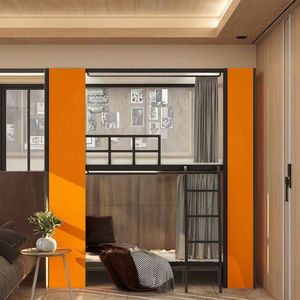 Dubbel Ijzeren Stalen Houten Stapelbed Hoge Lage Niveaus Stalen Stapelbed Voor Jeugdherberg Ziekenhuis Appartement Resort Hotel - Product Image 1